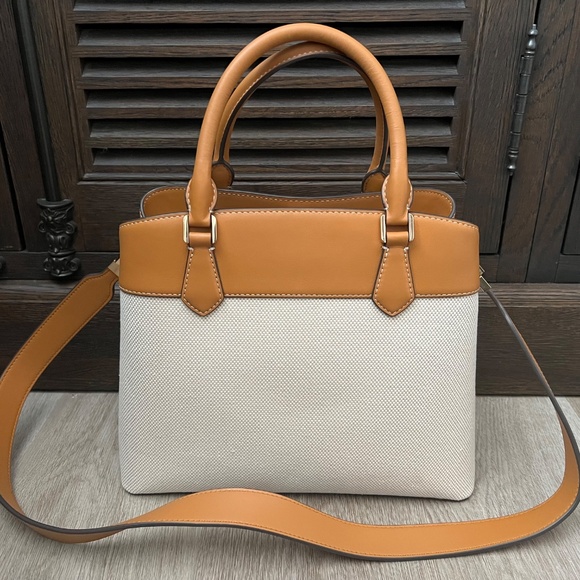 Tory Burch Robinson Triple Compartment Tote Canvas & Leather - Picture 2 of 7